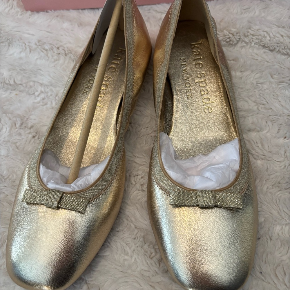 Kate Spade Metallic Gold Loafers